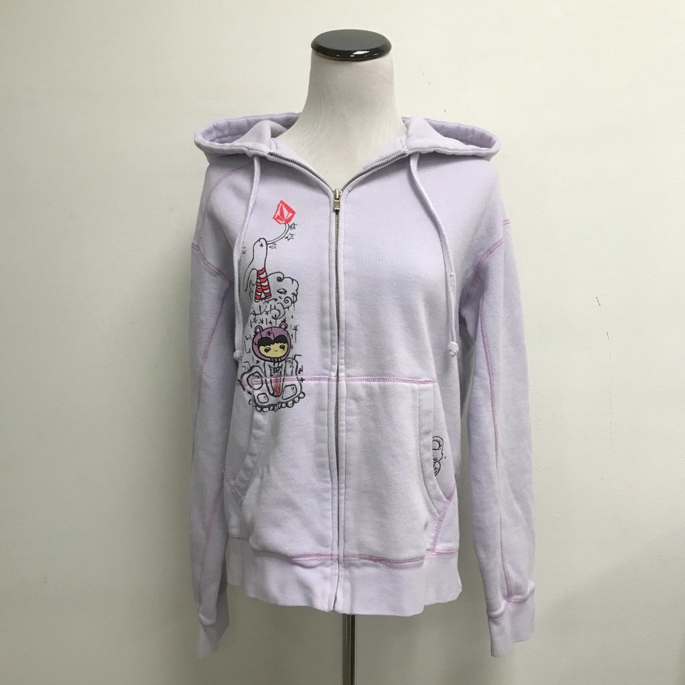 Volcom zip Hooded Featured Artist Series lavender Dashenka graphics L